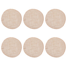 6Pcs Natural Burlap Round Placemats Linen Heat Resistant Rustic Table Decoration Mats