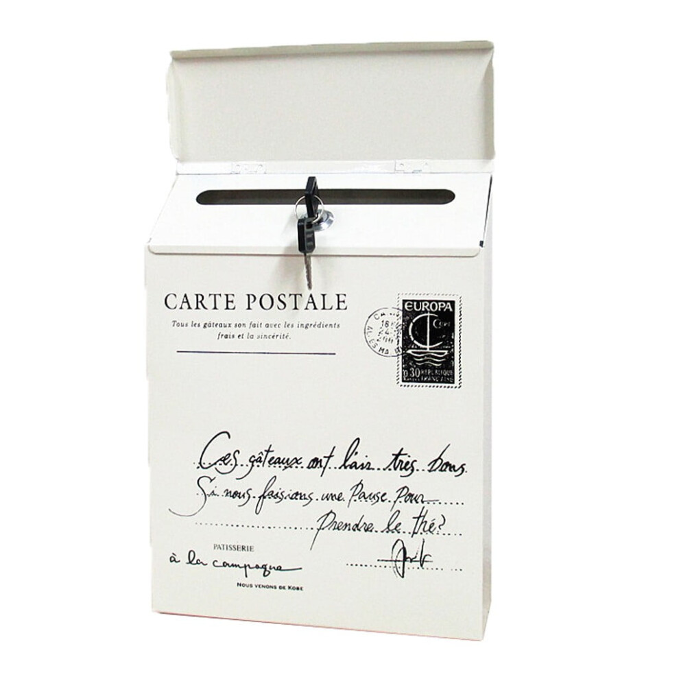 Vintage Retro Wall Mount Mailbox Mail Postal Letter Newspaper Box Waterproof, 1 Locked Mailbox, 2 Keys 9365509612682