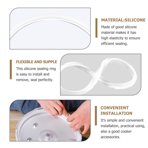 2Pcs Premium Silicone Pressure Cooker Gasket White for Safe and Practical Use 1