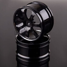 RC Buggy Wheel Rims 1/10 Scale Aluminum Rear Pair for HSP RedCat 207R Offroad Upgrade Black