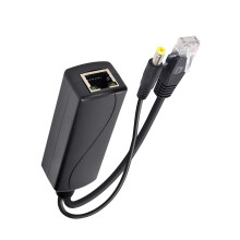 Gigabit PoE Splitter 15.4W DC5.5x2.1mm for IP Camera and Access Point, Gigabit Speed Data Transfer