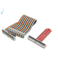 40 Pin GPIO Extension Ribbon Cable with TStyle Connector for Raspberry Pi Prototyping