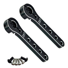 2pcs 25T Aluminum RC Servo Horn 56mm Extended Arm Black for 30100CC Airplanes Helicopter Car
