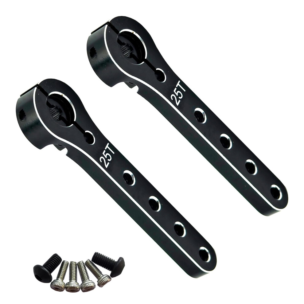 2Pcs 25T Aluminum Rc Servo Horn 56Mm Extended Arm For 30100Cc Airplanes Helicopter Car Black 9455672297110
