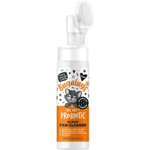BUGALUGS Cat Probiotic Paw Cleaner No Rinse Foam Cat shampoo with Silicone Brush Head, waterless grooming products. Travel friendly paw cleaner