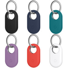6 Pack Case for Galaxy SmartTag2, Full Protective Silicone Cover with Anti‑Lost Key Ring for Keys, Bags, Pets