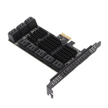 Adapterkort PCIE1X till 16-portars SATA3.0 6 Gbps hårddiskadapterkort med flera portar för stationär dator