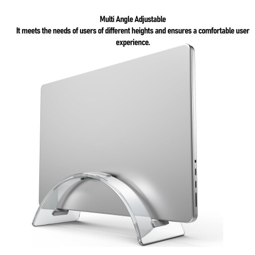 Vertical Laptop Stand Adjustable Acrylic Holder for Desk, Space Saving Docking Station Organizer 2