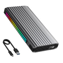 NVMe SSD Enclosure 10Gbps USB 3.1 Gen 2 External Case with ARGB Lighting for Gaming