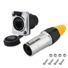 IP65 Waterproof RJ45 Connector Dual Port Metal Ethernet Coupler for Industrial and Outdoor Network