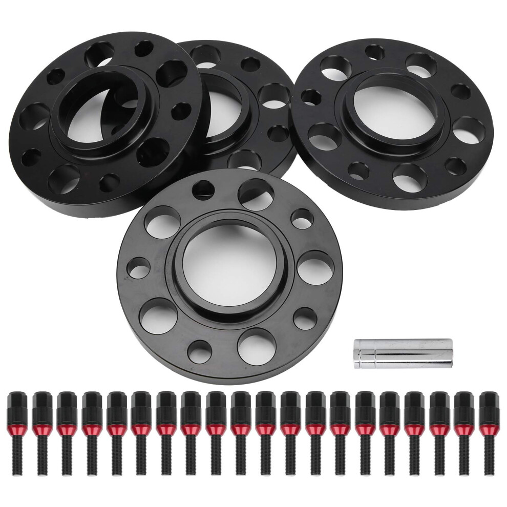 M12x1.5 Hub Centric Wheel Spacers Staggered Kit For Bmw 1 3 5 6 7 Series With Lug Bolts Black 9455672298445