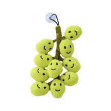 Yellow Grape Plush Car Hanging Ornament Soft Rear View Mirror Decoration Cute Fruit Accessory