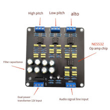 3X NE5532 Speaker Crossover Filter Dual-Channel 2.0 Stereo High/Mid/Bass 3-Way DIY Speaker Amplifier Divider
