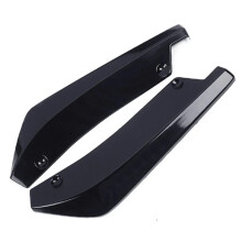 Universal Car Bumper Lip Spoiler Diffuser Splitter, Carbon Fiber Protector Winglets, Black 2pcs