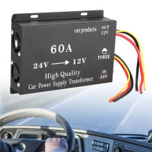2X Adaptador de Energia Sonora para Caminhão de Carro, Redutor 24V um 12V 60A, Conversor de Redução de Tensão