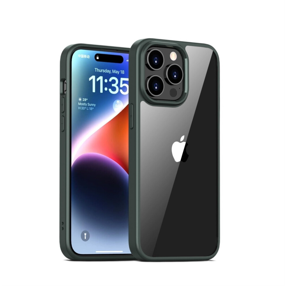 Case For Iphone 12 Pro Clear Tpu Shockproof Cover With Raised Edge And Scratchresistant Slim Design Green 9330225028161