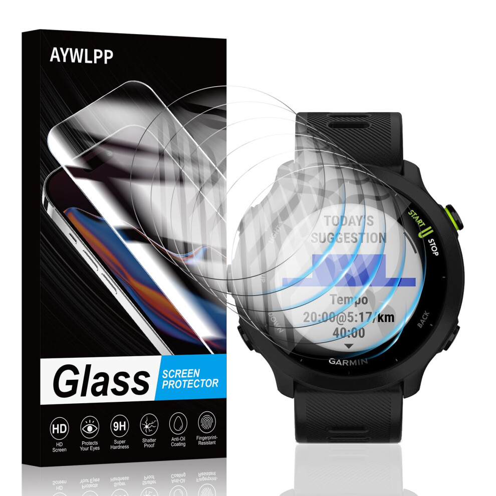 Screen Protector 6 Pack Tempered Glass 9H AntiâScratch Hd Bubbleâ For Garmin Forerunner 55 9092120783797