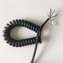 PUR Coiled Cable 6 Core 22 AWG Shielded Spring Wire Retractable Spiral Design 17 Meter Durable Flexible