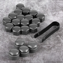 17mm Wheel Nut Covers Gray AntiTheft Lug Nut Caps Corrosion Protection 20pcs Set