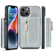 Wallet Case with Card Holder Magnetic Detachable Zipper Leather Shockproof Kickstand for iPhone 14