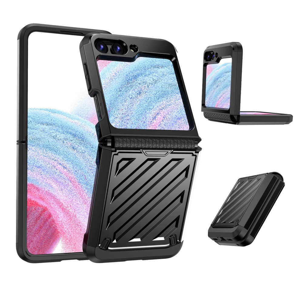 Shockproof Armor Case With Precise Hinge Fit And Slim Design For Samsung Galaxy Z Flip 5 Black 9455672300070