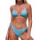 Women's 2 Piece Polka Dots Halter Bikini Set Tie-azureblue S 1