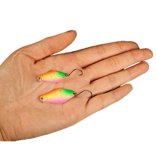 5pcs Glow Spinner Baits Rhombus Spoon Lures Double Side-35mm 1