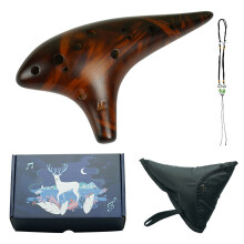 Beginner Friendly Ceramic Ocarina 12 Hole Design Perfect-Golden
