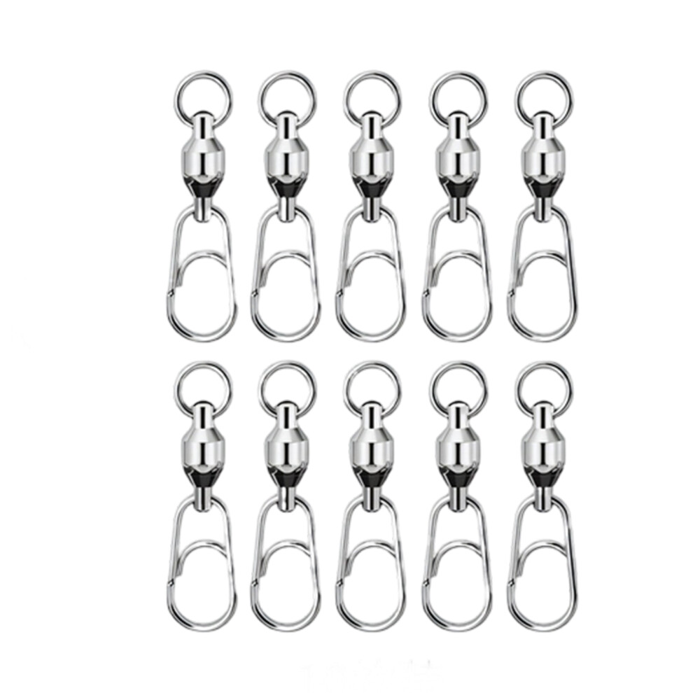 10Pcs Fishing Swivels Double Rings Smooth Rotate For-2 7709000736799