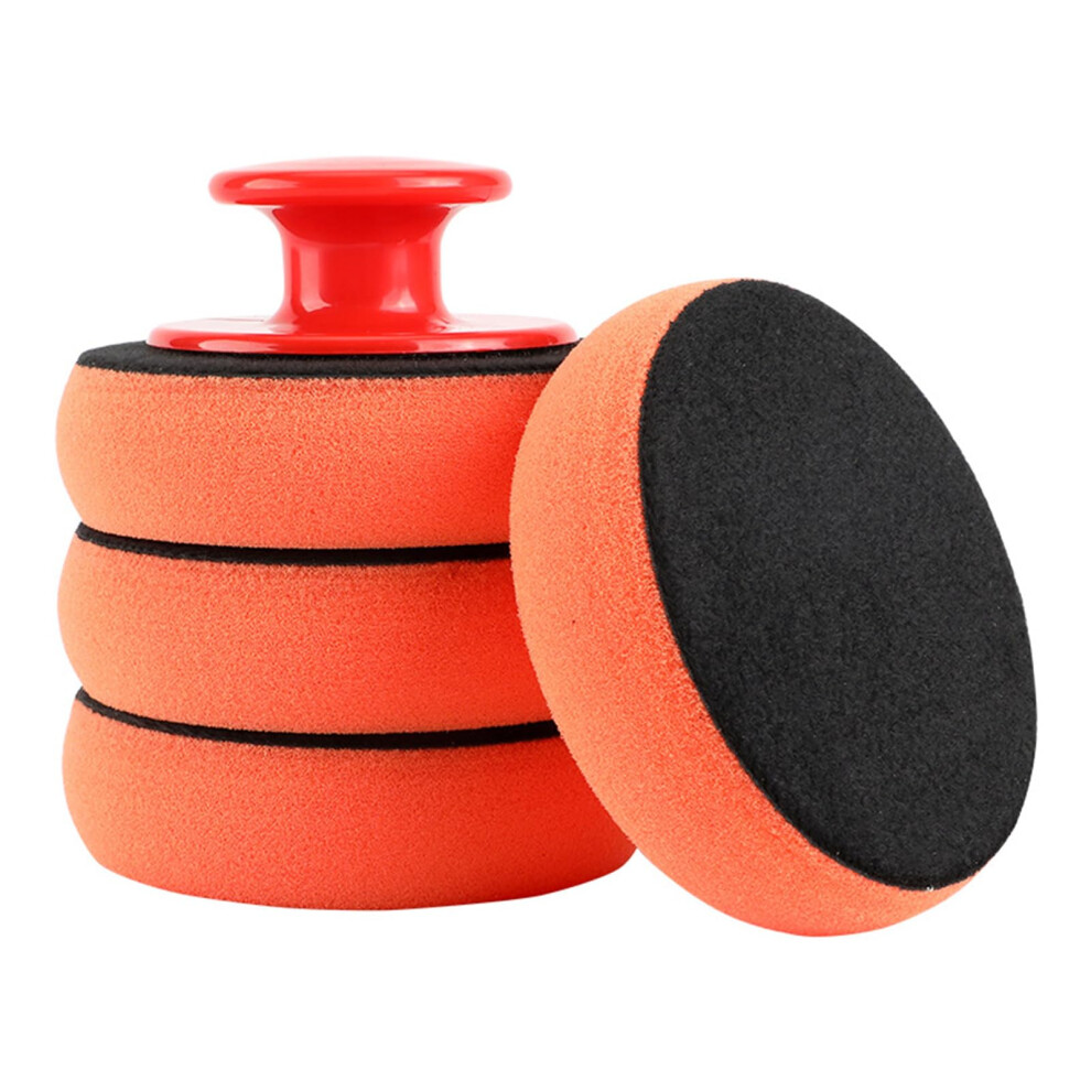 Car Wax Applicator Set With Ergonomic Grip Handle And 4 Replaceable Sponges For Professional Polishing 9073542728870