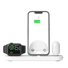 Wireless Charging Station 3 in 1 Charger Compatible with Apple iPhone, Apple Watch and AirPods with QC 3.0 Adapter