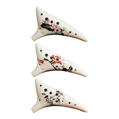 Professional 12 Hole Ocarina Ceramic Soft Voice-Wintersweet 1