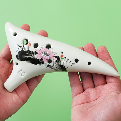 Professional 12 Hole Ocarina Ceramic Soft Voice-Wintersweet 2