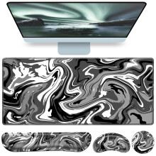 Large Gaming Mouse Pad with Wrist Rest, 4 in 1 Ergonomic Desk Mat Set with Keyboard Support and Coaster