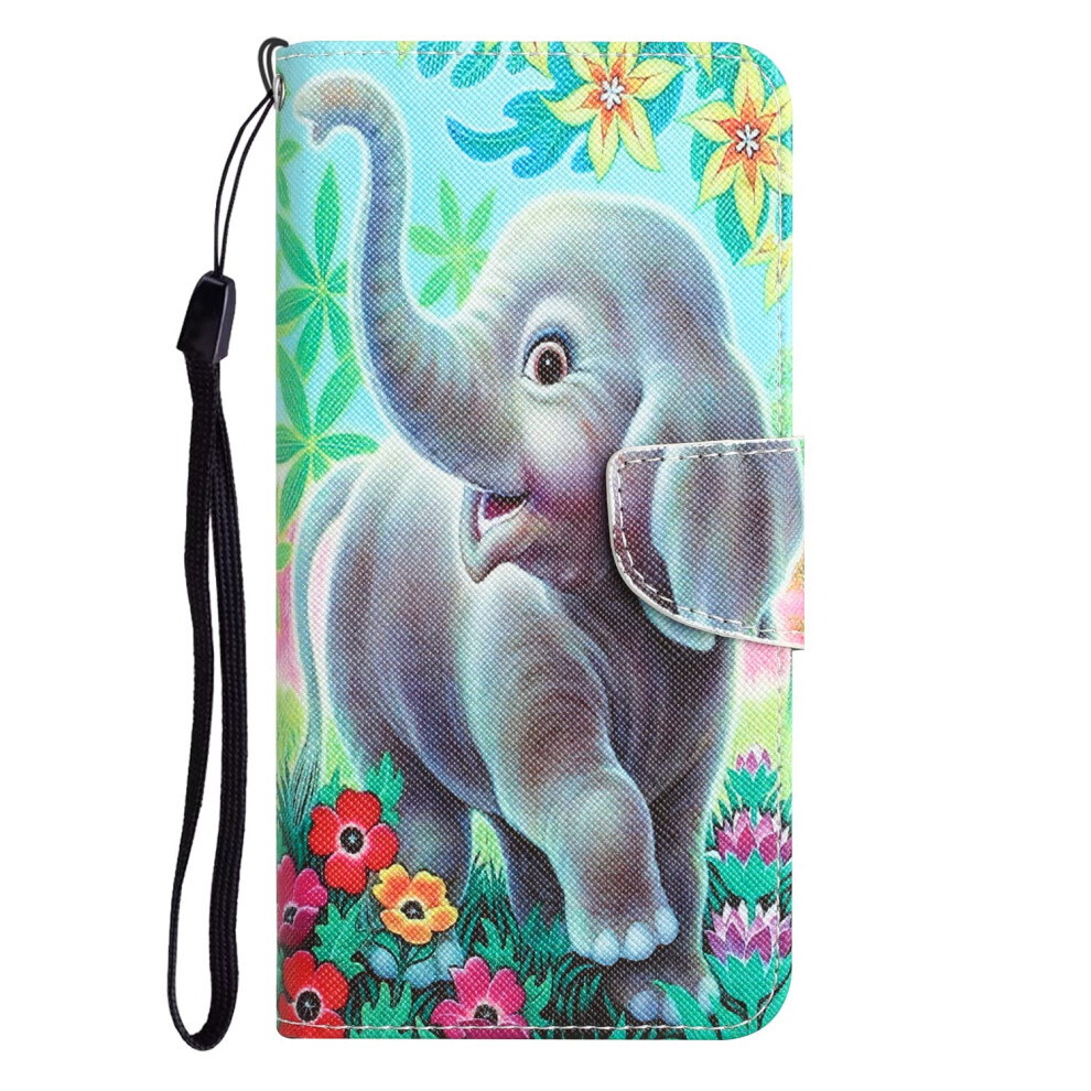 Leather Wallet Case With Card Slots Magnetic Flip Cover Shockproof Elephant Design For Oppo A77 5G 9455672301145