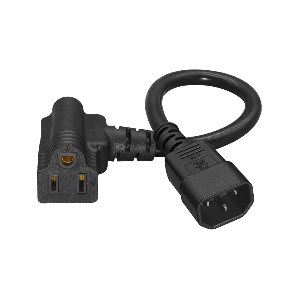 Iec C14 To C7 And Nema 515R Dual Output Power Extension Cable 0.32M Durable Copper Conductors 9330225028925