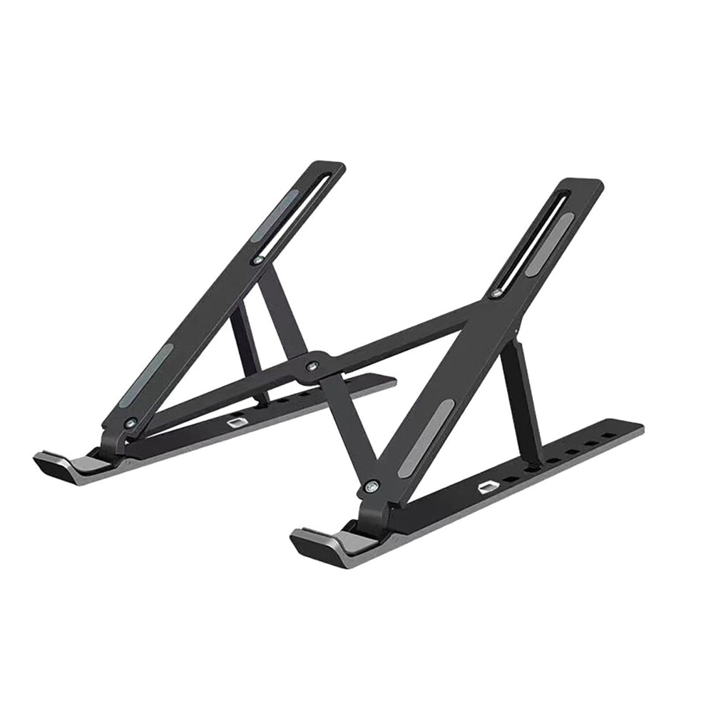 Adjustable Laptop Stand For Desk, Foldable And Lightweight Riser With Ventilated Cooling And Ergonomic Height Black 9073542729235