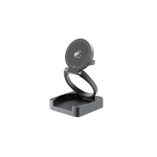 Qi2 Certified 3in1 Wireless Charger Stand 15W Foldable for iPhone Apple Watch Earbuds Black