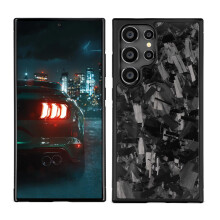 Magnetic Carbon Fiber Case Slim AntiFall Protective Cover Wireless Charging for Samsung Galaxy S22 Ultra
