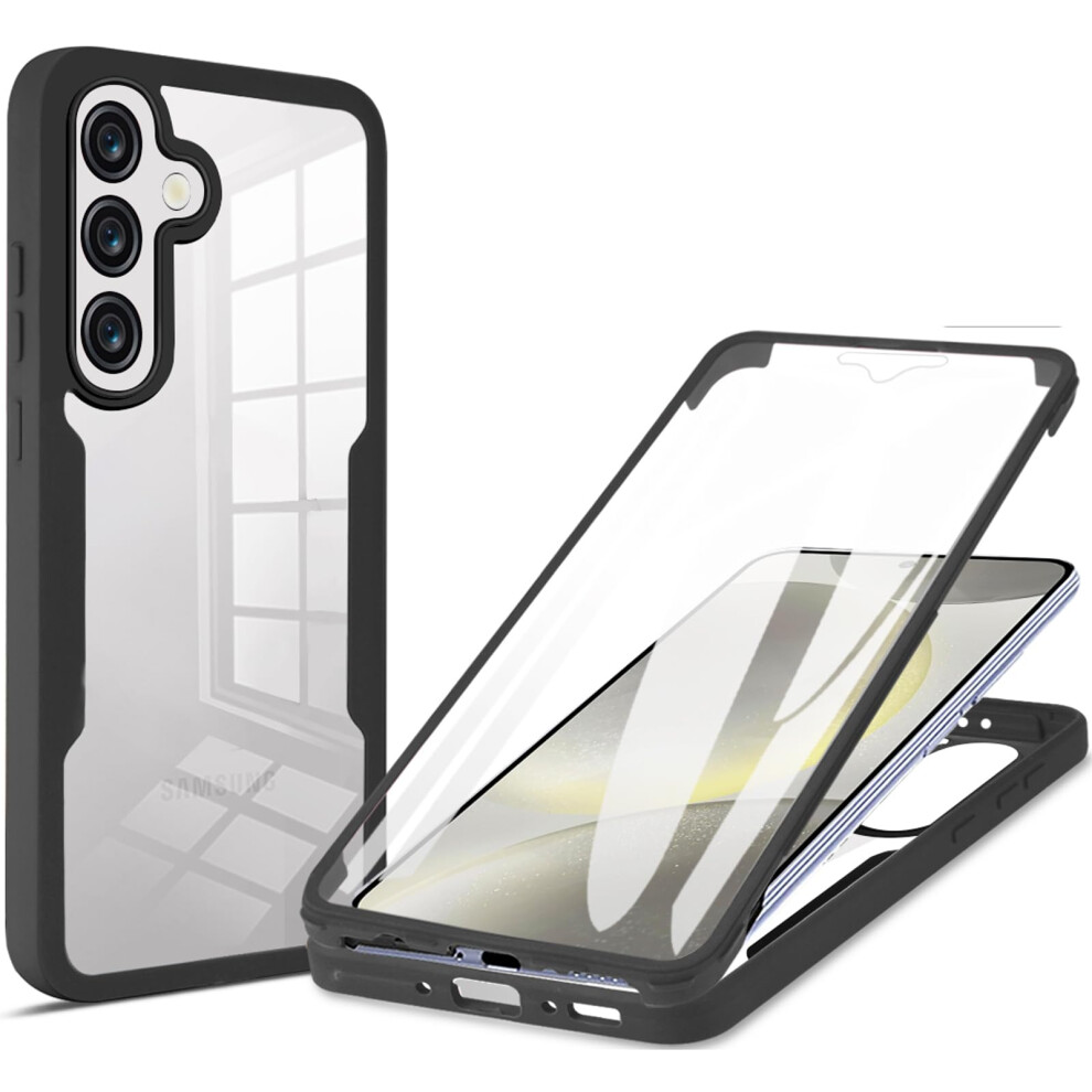 Case For Samsung Galaxy A36 A56 5G With Builtin Screen Protector, 360 Full Body Shockproof Clear Cover Black 9073542729358