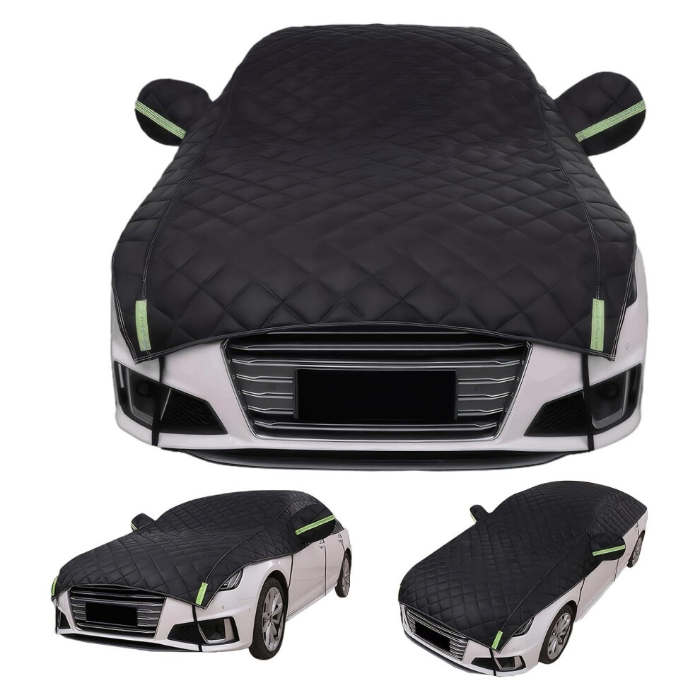 Waterproof All Weather Car Cover For Ford Falcon, Oxford Half Cover With Reflective Strips Black 9092120212938