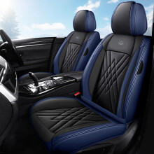 Leather Car Seat Covers for Infiniti G37 2008‑2013 Front Seats Black Blue Nappa Leather Side Airbag Compatible