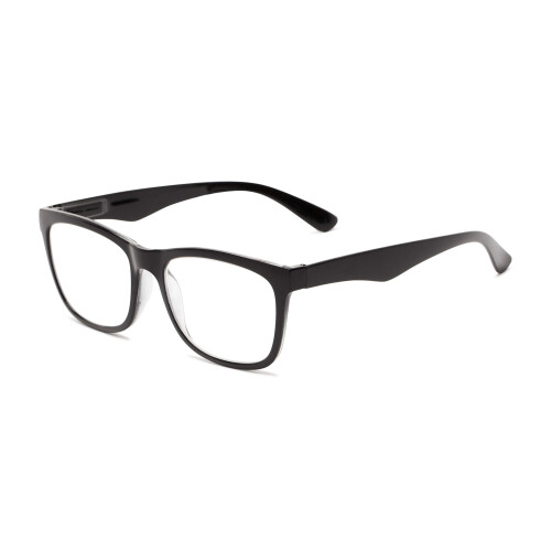 Blue Light Reading Glasses +2.50 Retro Square Black Frame Unisex Durable Comfortable Fit