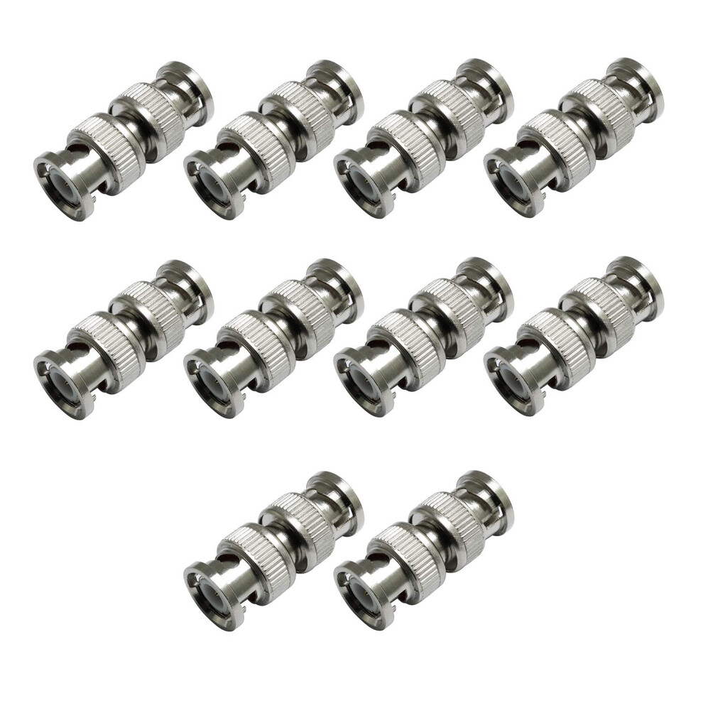 10Pcs Bnc Male To Male Coupler Adapter For Cctv Rg59 Coaxial Cable Security Camera System 9455672303125