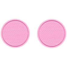 2PCS Car Cup Coasters for Peugeot 108 208 308 408 508 e208 Rifter, Waterproof NonSlip Rubber Inserts C Pink