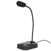 USB RGB Licht Mikrofon mit Geräuschreduzierung, verstellbarer Schwanenhals