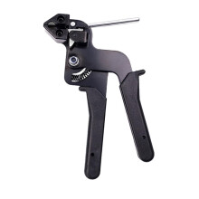 Black Stainless Steel Cable Tie Gun for Tensioning and Cutting, Professional LowVisibility Tool