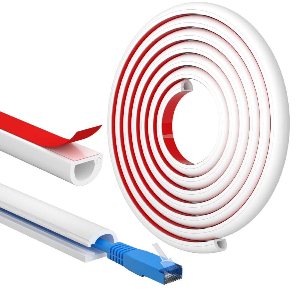 Mini Cable Management Trunking With Selfadhesive Paintable Flame Retardant Wire Cover, White 3M 9092120788228