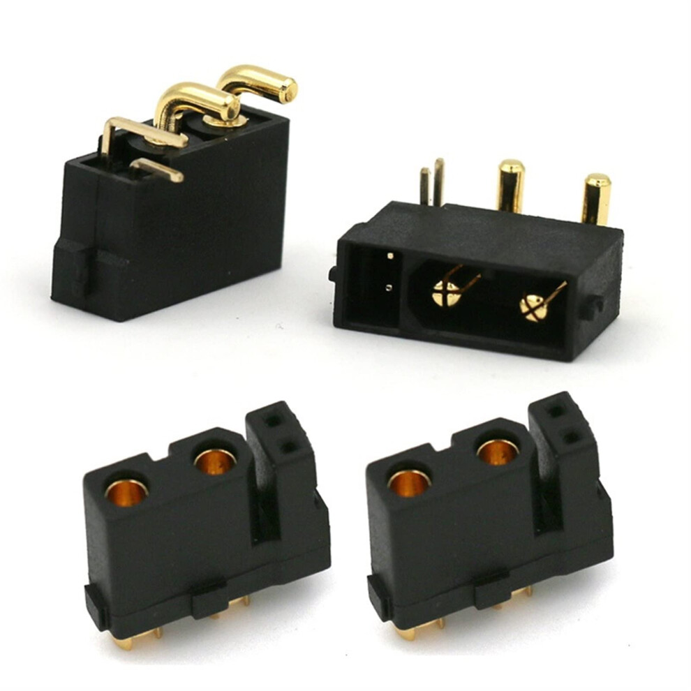 Xt30 Connector Set 10 Pairs, Goldplated Male Female Xt30pw Plugs With Signal Pin For Rc Drone 9330225030485