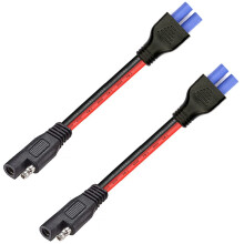 SAE to EC5 Adapter Cable 0.5ft 10AWG 2 Pack for Solar and Car Battery Charging